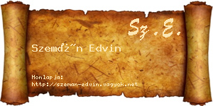 Szemán Edvin névjegykártya